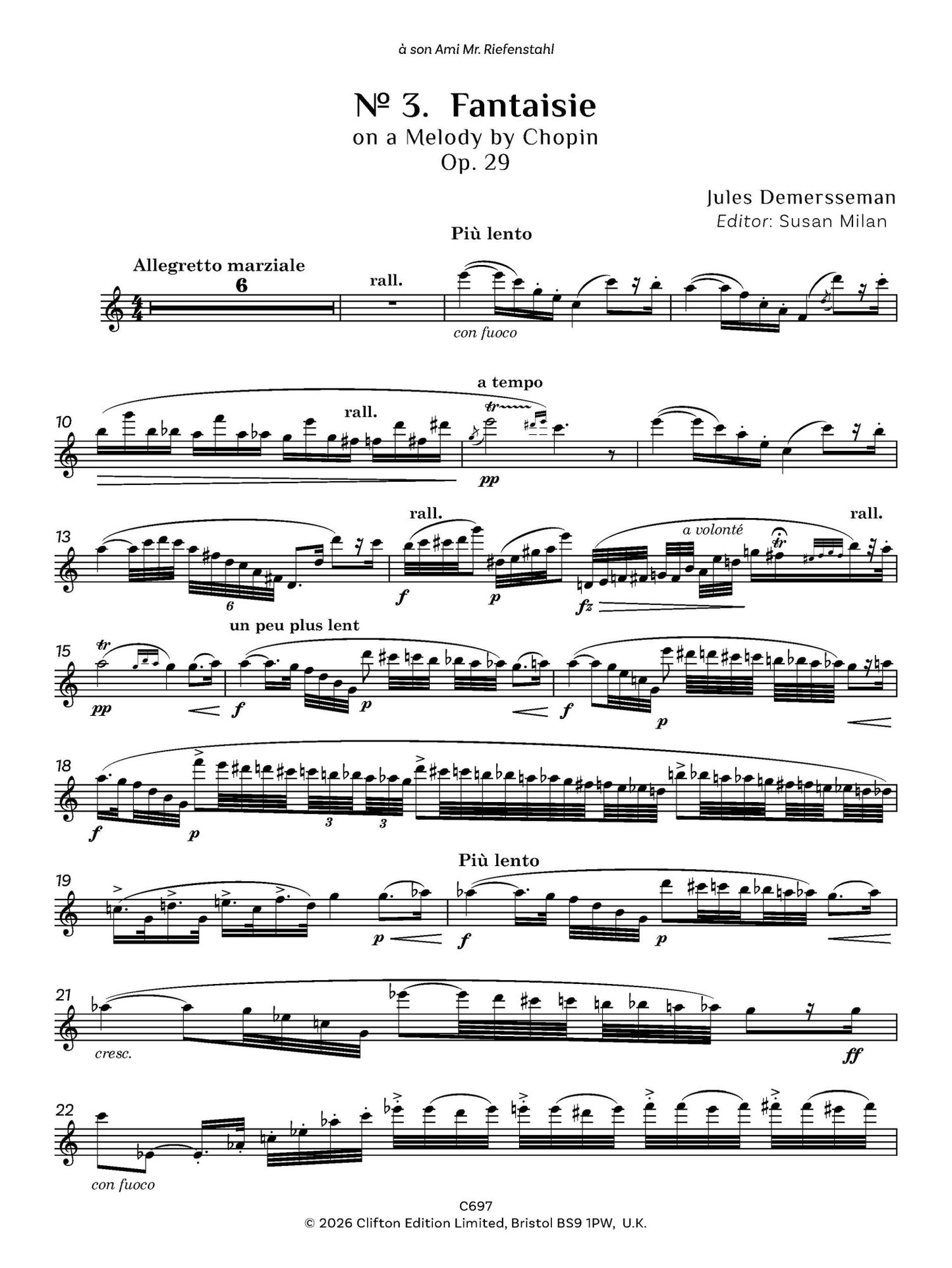 Jules Demersseman ed. Susan Milan Showpieces Vol 3 for flute and piano - Digital Download