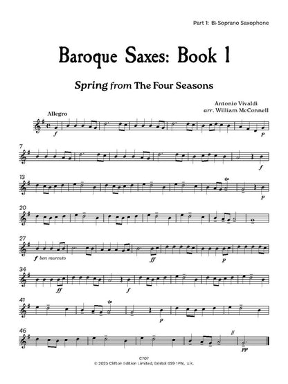 Baroque Saxes: Book 1 for two/three Saxophones (Grade 1) - Digital Download