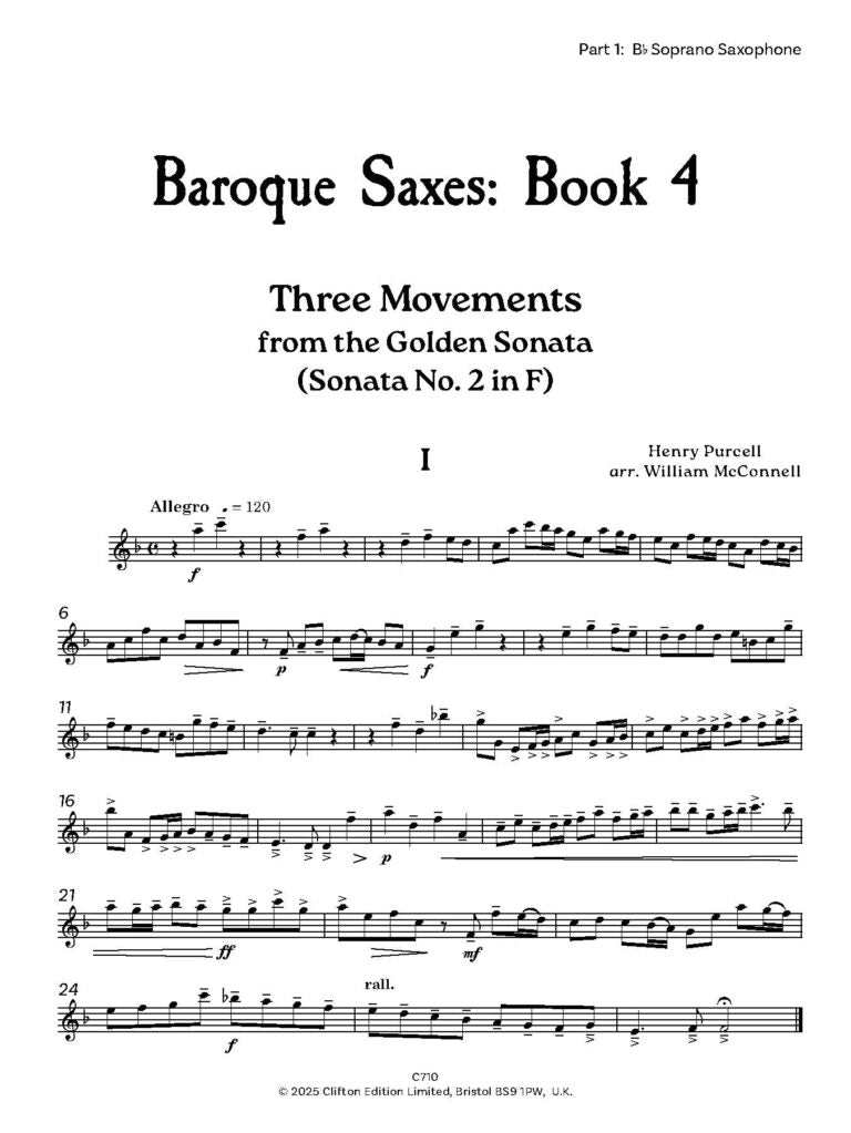 Baroque Saxes: Book 4 for two/three Saxophones (Grade 4+) - Digital Download