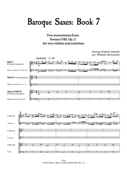 Baroque Saxes: Book 7 for two/three Saxophones (Grade 7+) - Digital Download