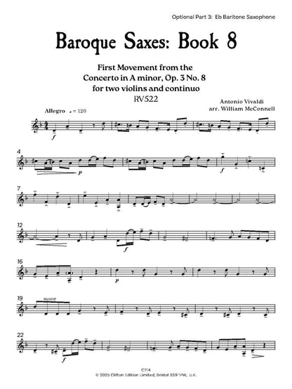 Baroque Saxes: Book 8 for two/three Saxophones (Grade 8+) - Digital Download