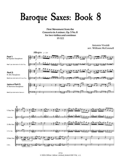Baroque Saxes: Book 8 for two/three Saxophones (Grade 8+) - Digital Download