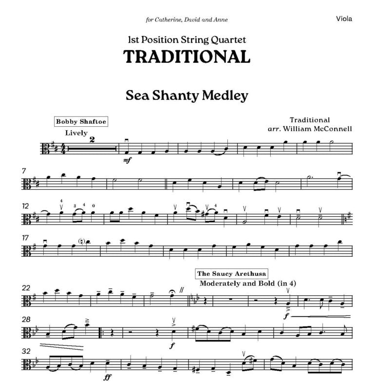 String Quartet Positioning 1st Position String Quartet: Traditional Sea Shanties - Digital Downlo ...