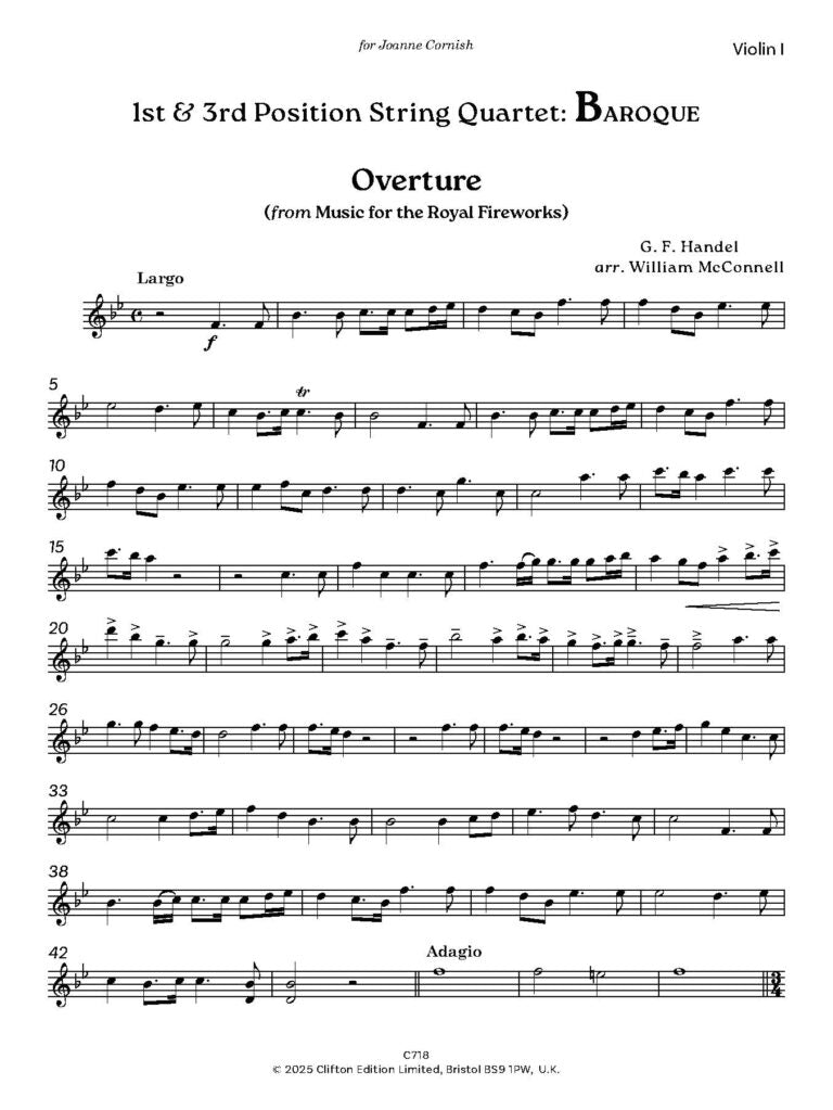 1st & 3rd Position String Quartet: Baroque - Digital Download