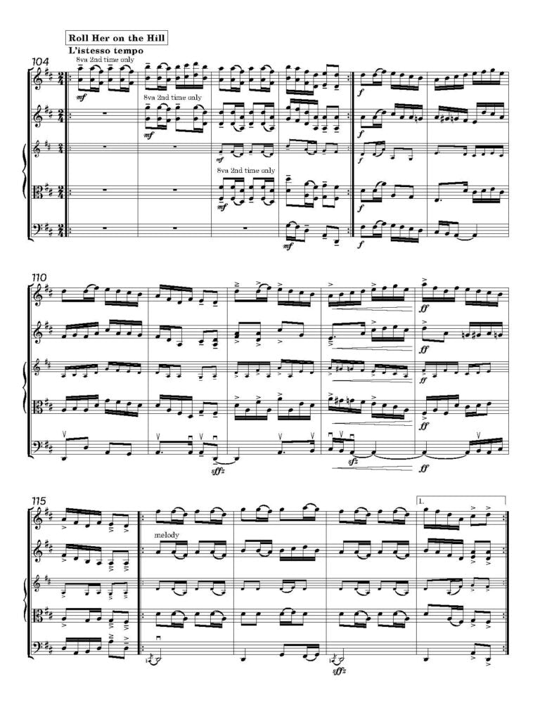 1st & 3rd Position String Quartet: Folk. “Highland Fling” - Digital Download