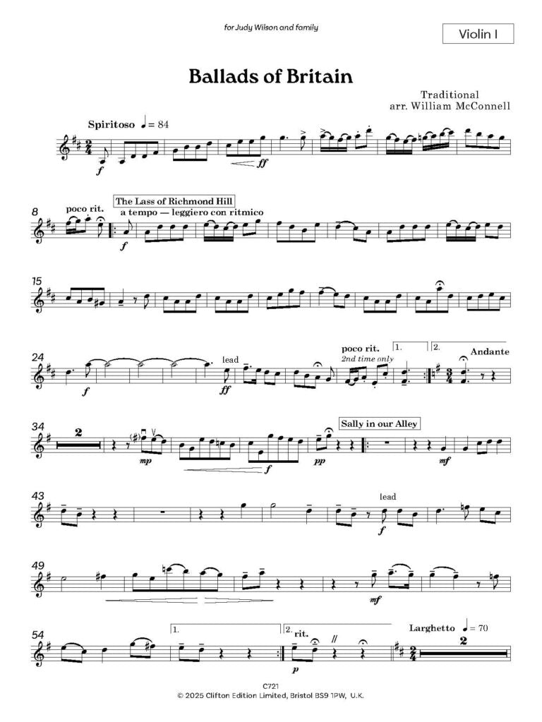 Ballads of Britain for String Quartet:  - Digital Download