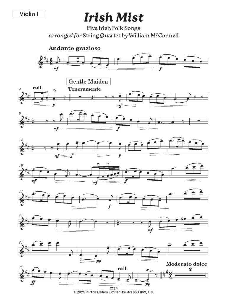 Irish Mist for String Quartet:  - Digital Download