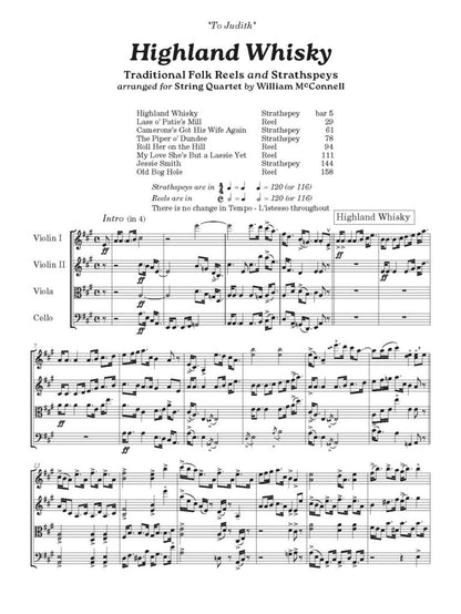 Highland Whisky Reels and Stathspeys for String Quartet - Digital Download