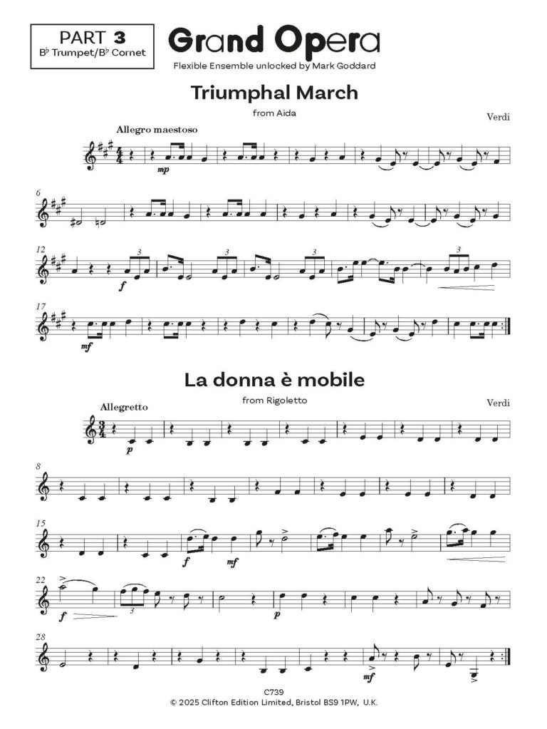 Grand Opera Four Operatic Favourites for flexible ensemble - Digital Download