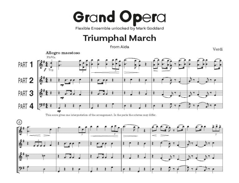 Grand Opera Four Operatic Favourites for flexible ensemble - Digital Download