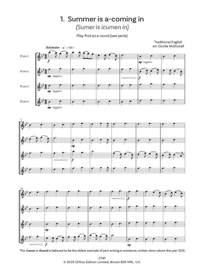 Eight Folk Songs for Four Flutes arr Cecilia McDowall - Digital Download