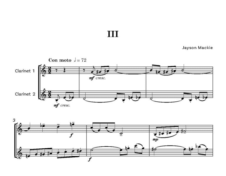 Mackie, Jayson - Diversions for Two Clarinets - (Digital Download)