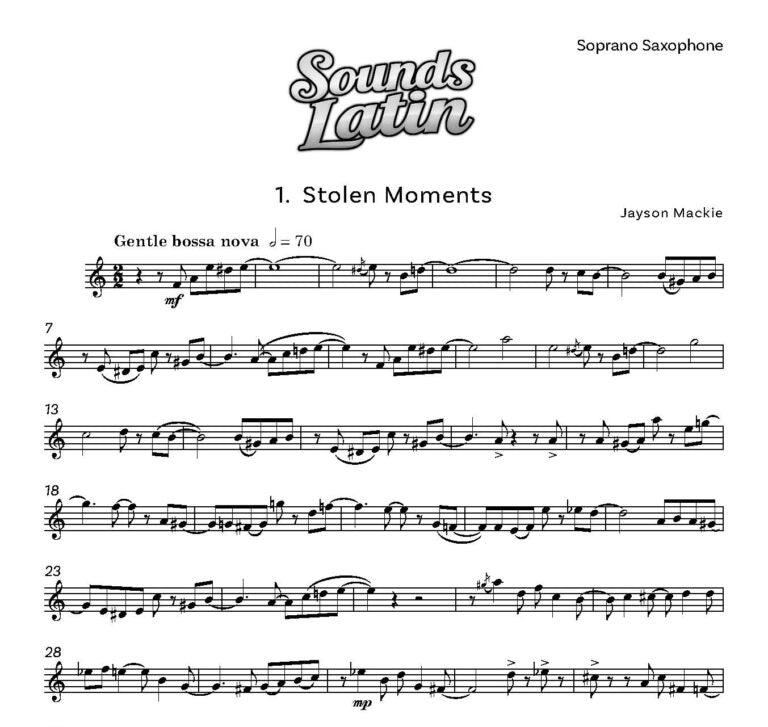 Mackie, Jayson - Sounds Latin for Saxophone Quartet- Digital Download