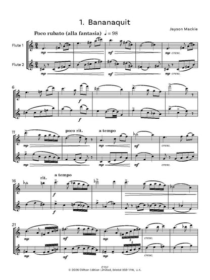 Mackie, Jayson - Caribbean Birds 7 Pieces for Two Flutes - Digital Download