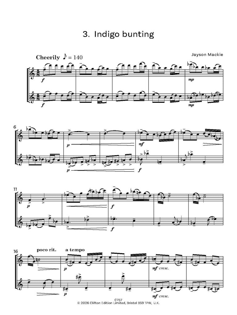 Mackie, Jayson - Caribbean Birds 7 Pieces for Two Flutes - Digital Download