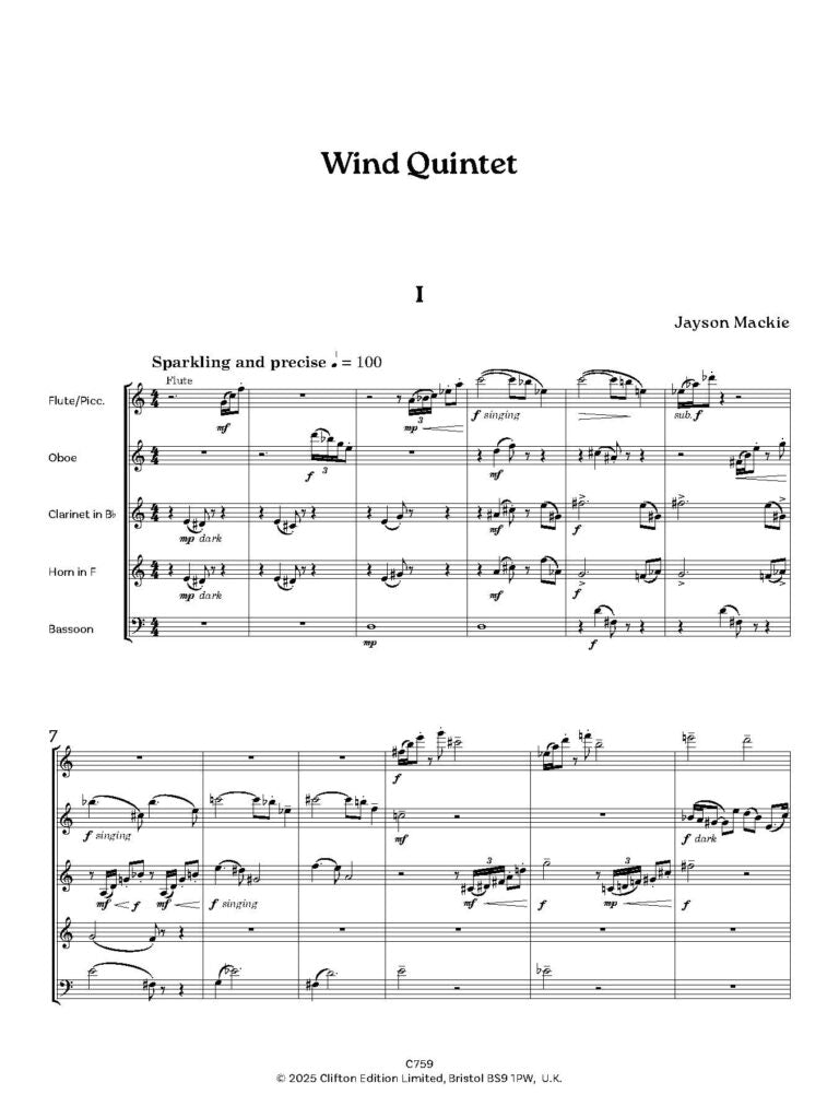 Mackie, Jason - Wind Quintet - Digital Download