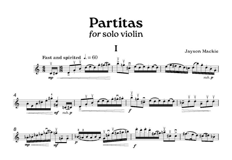 Mackie, Jayson - Partitas for Solo Violin - Digital Download