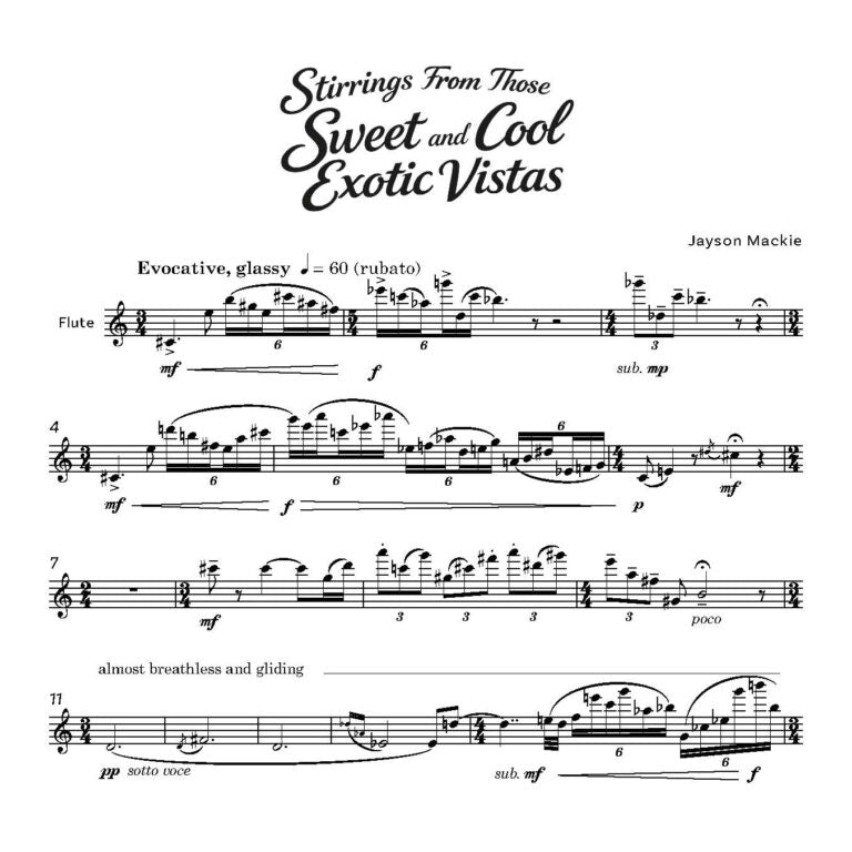 Mackie, Jayson - Stirrings From Those Sweet and Cool Exotic Vistas for solo flute - Digital Download