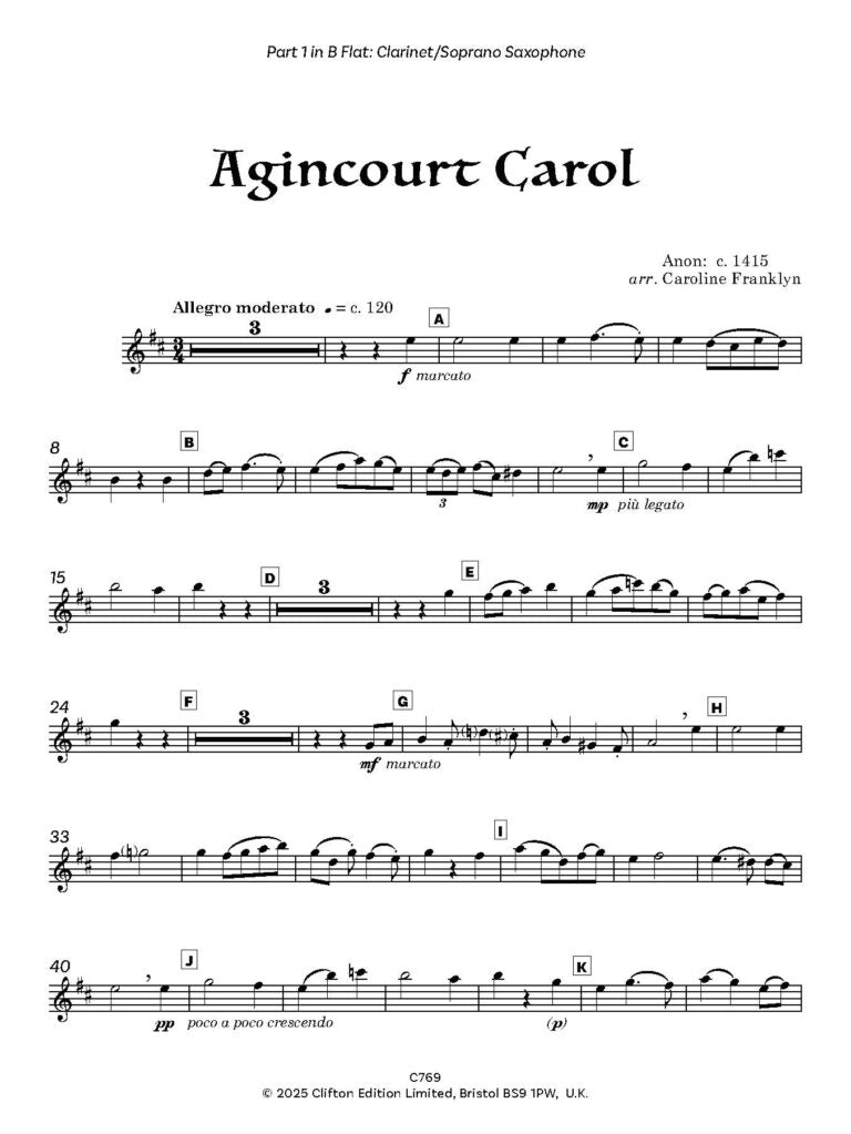 Agincourt Carol for Flexible Wind Ensemble