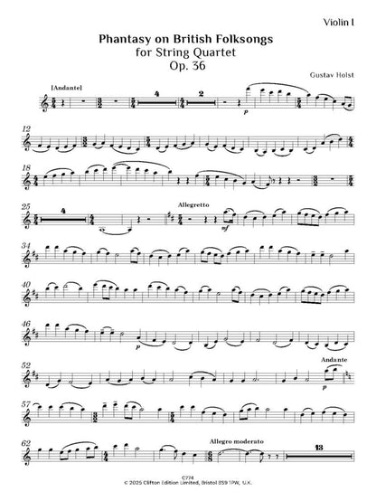 Holst, Gustav - Phantasy Quartet on British Folk Songs- Digital Download