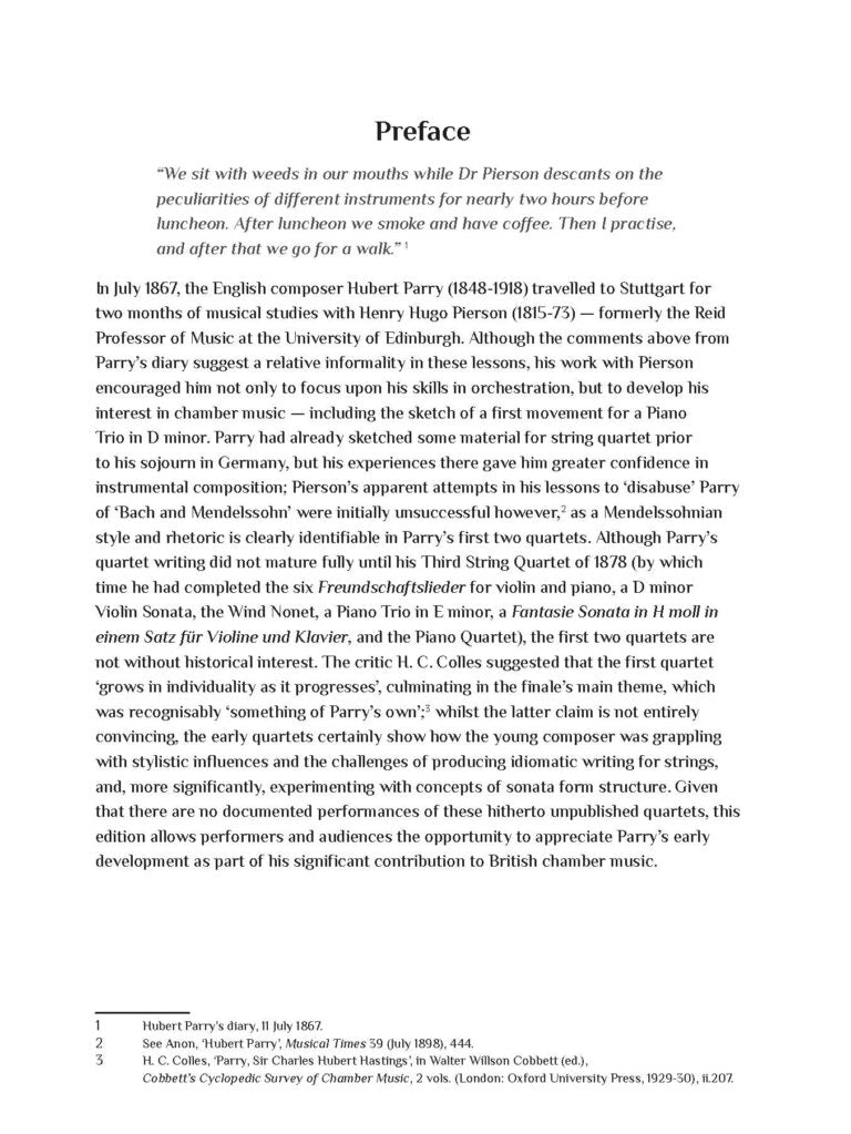 Parry, Hubert - String Quartet No. 1 - Digital Download