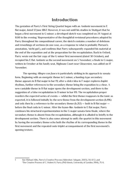 Parry, Hubert - String Quartet No. 1 - Digital Download