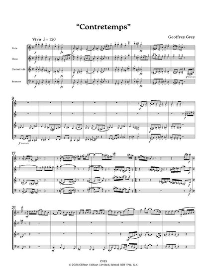 Grey, Geoffrey - Contretemps for wind quintet - Digital Download