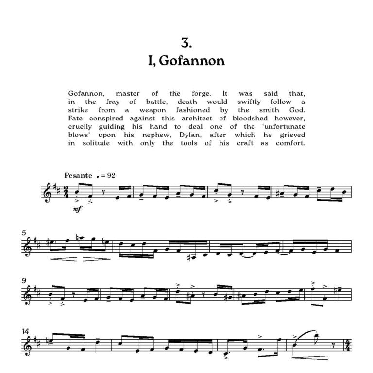 Faux, Francis -Tales of the Mabinogion Solo Clarinet with optional electronics   - Digital Download