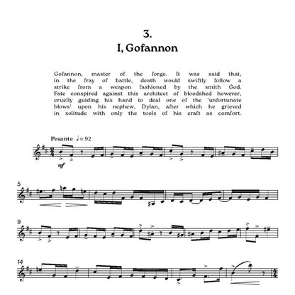 Faux, Francis -Tales of the Mabinogion Solo Clarinet with optional electronics   - Digital Download