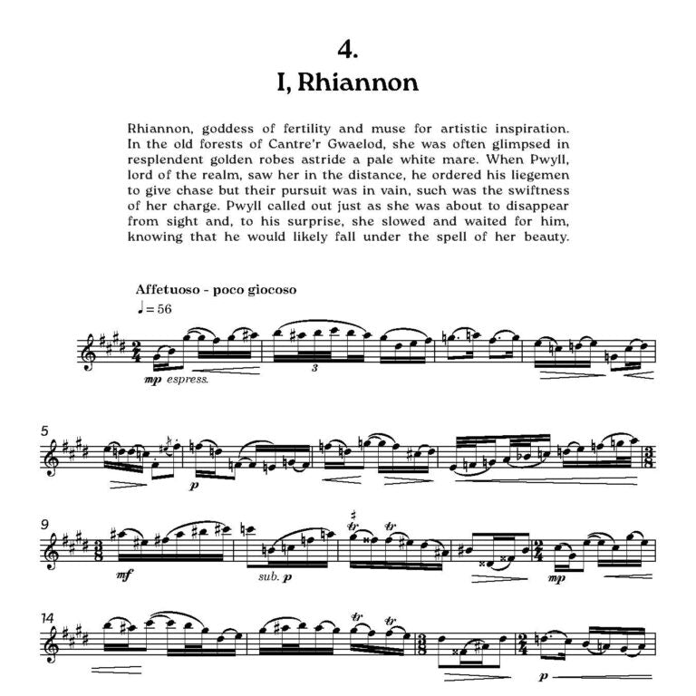 Faux, Francis -Tales of the Mabinogion Solo Clarinet with optional electronics   - Digital Download