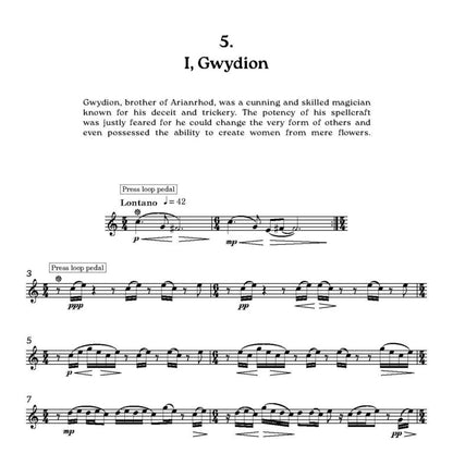 Faux, Francis -Tales of the Mabinogion Solo Clarinet with optional electronics   - Digital Download