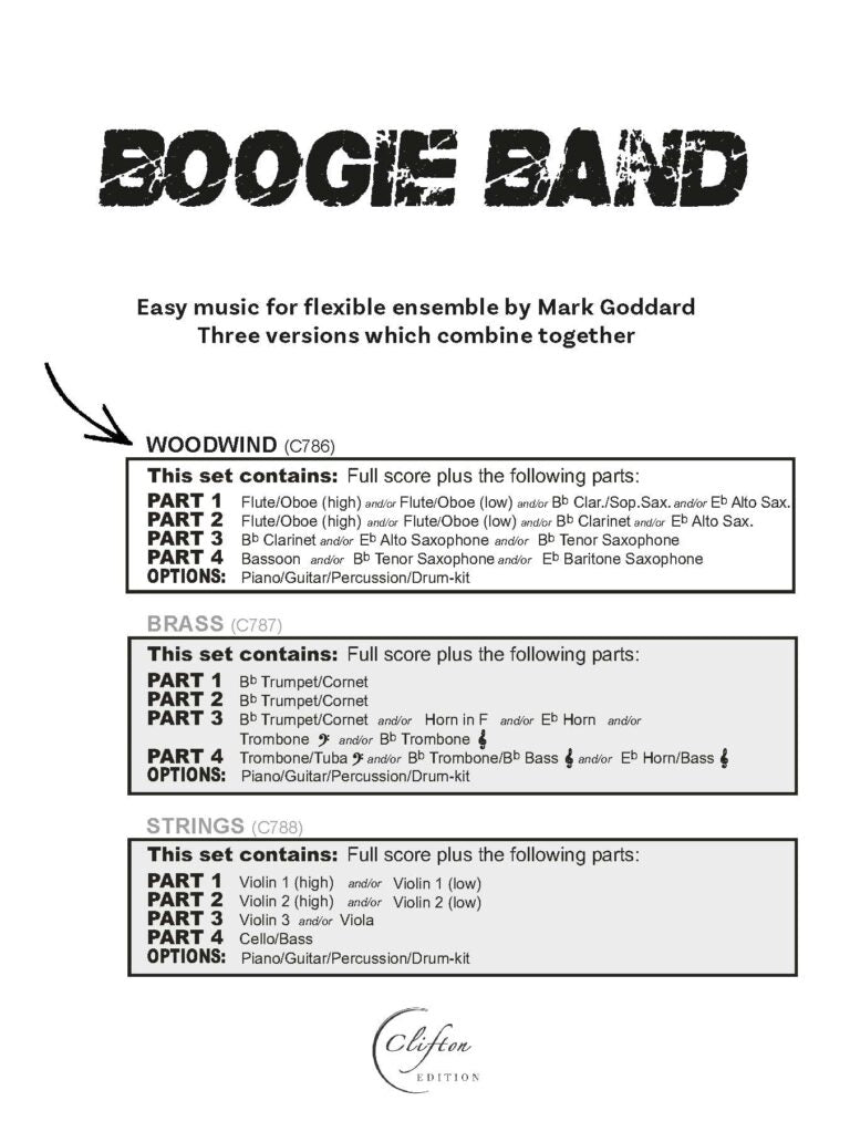 Goddard, Mark - Boogie Band Woodwind for Flexible Ensemble