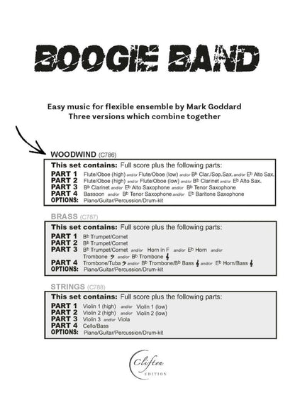 Goddard, Mark - Boogie Band Woodwind for Flexible Ensemble