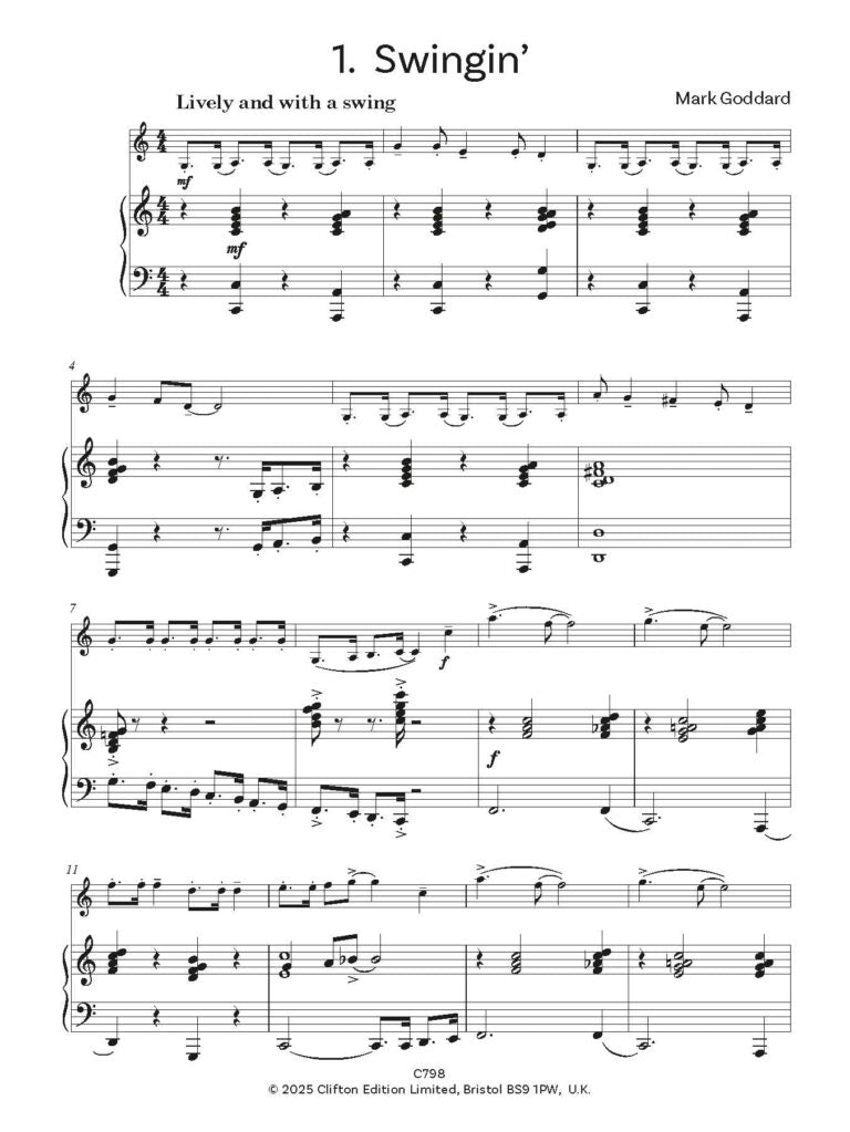 Goddard, Mark: Party Pieces for Violin & Piano - Digital Download