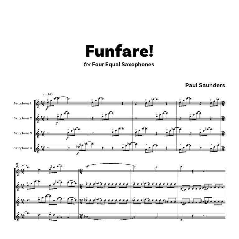 Saunders, Paul - Funfare! for saxophone Quartet - Digital Download