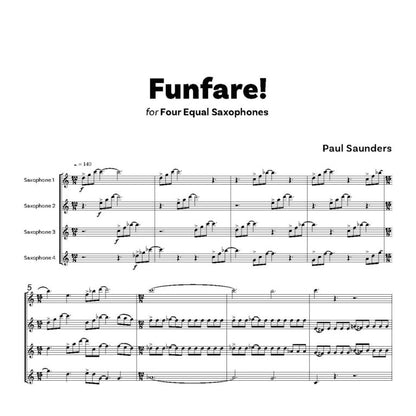 Saunders, Paul - Funfare! for saxophone Quartet - Digital Download