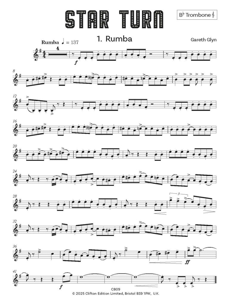 Star Turn Bb Trombone (treble clef) & Piano