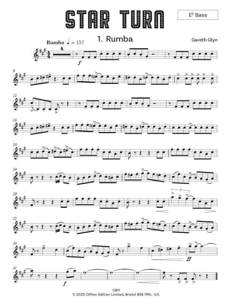 Star Turn for Eb Bass (treble clef) and Piano