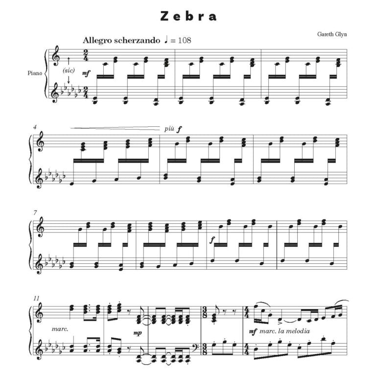 Glyn, Gareth - Pianimals piano solo - Digital Download