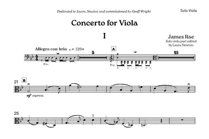 Rae, James - Concerto for Viola (Piano Reduction) for Viola & Piano - Digital Download