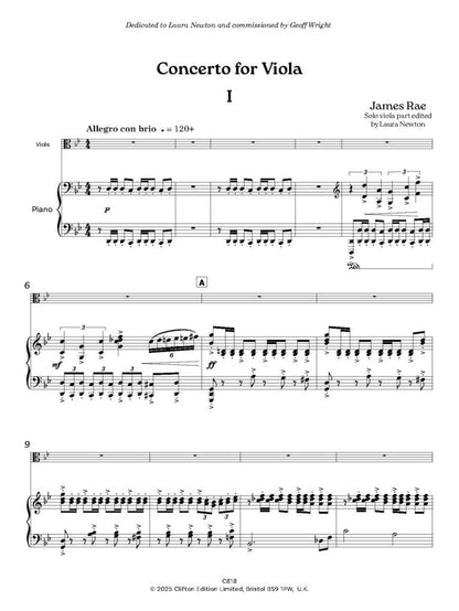 Rae, James - Concerto for Viola (Piano Reduction) for Viola & Piano - Digital Download