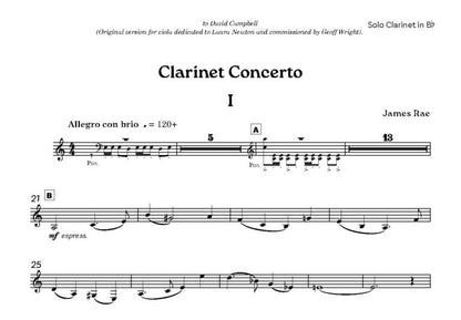 Rae, James -Concerto for Clarinet (Piano Reduction)- (Digital Download)