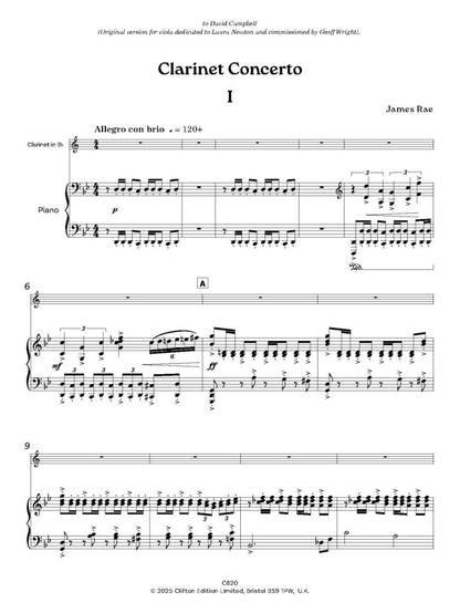 Rae, James -Concerto for Clarinet (Piano Reduction)- (Digital Download)
