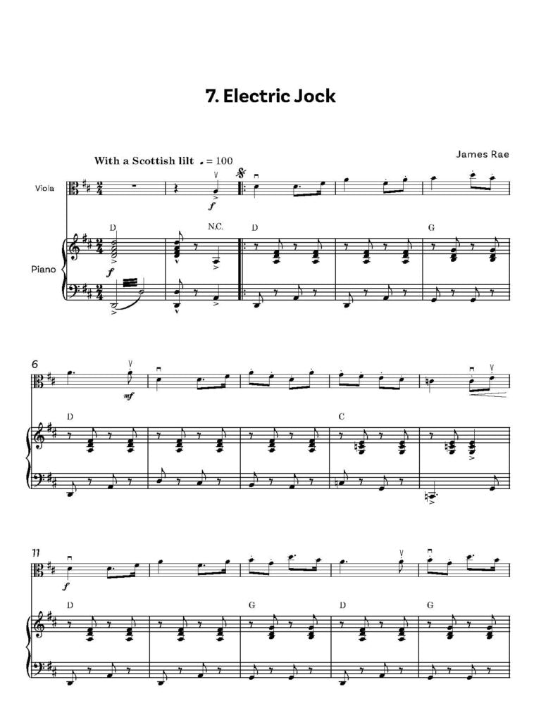 Rae, James  -Fully Charged! for Viola and piano - Digital Download