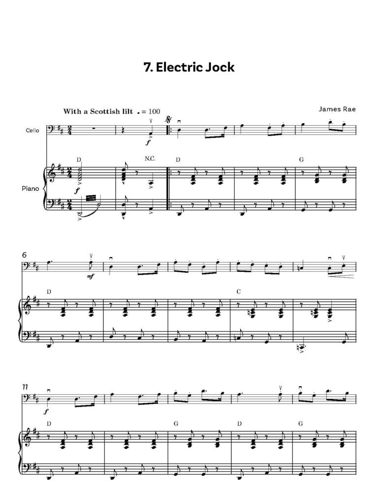 Rae, James  - Fully Charged! for Cello and piano - Digital Download