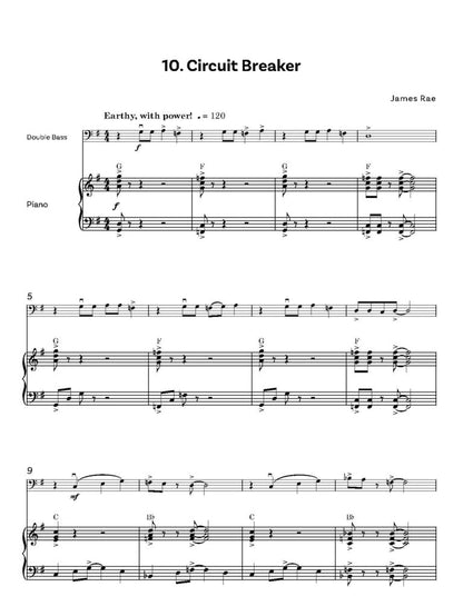 Rae, James  - Fully Charged! for Double Bass and piano - Digital Download