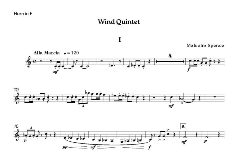 Spence, Malcolm - Wind Quintet - Digital Download