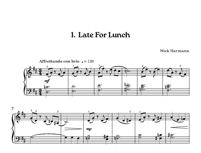 Hermann, Nick One or the Other, Piano Pieces for solo piano - Digital Download