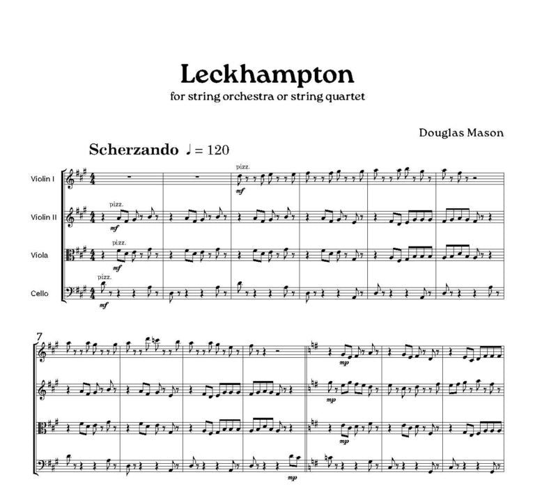 Mason , Douglas - Leckhampton - String Orchestra or String Quartet - Digital Download