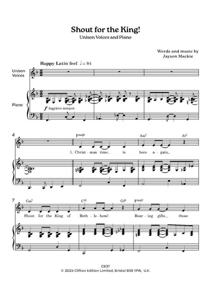 Mackie, Jayson - Shout for the King! Junior School Choir in Unison and Piano - Digital Download